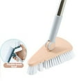 Qeieuw Triangular Floor Brush, Long Handle, Hard Bristle Brush, Corner