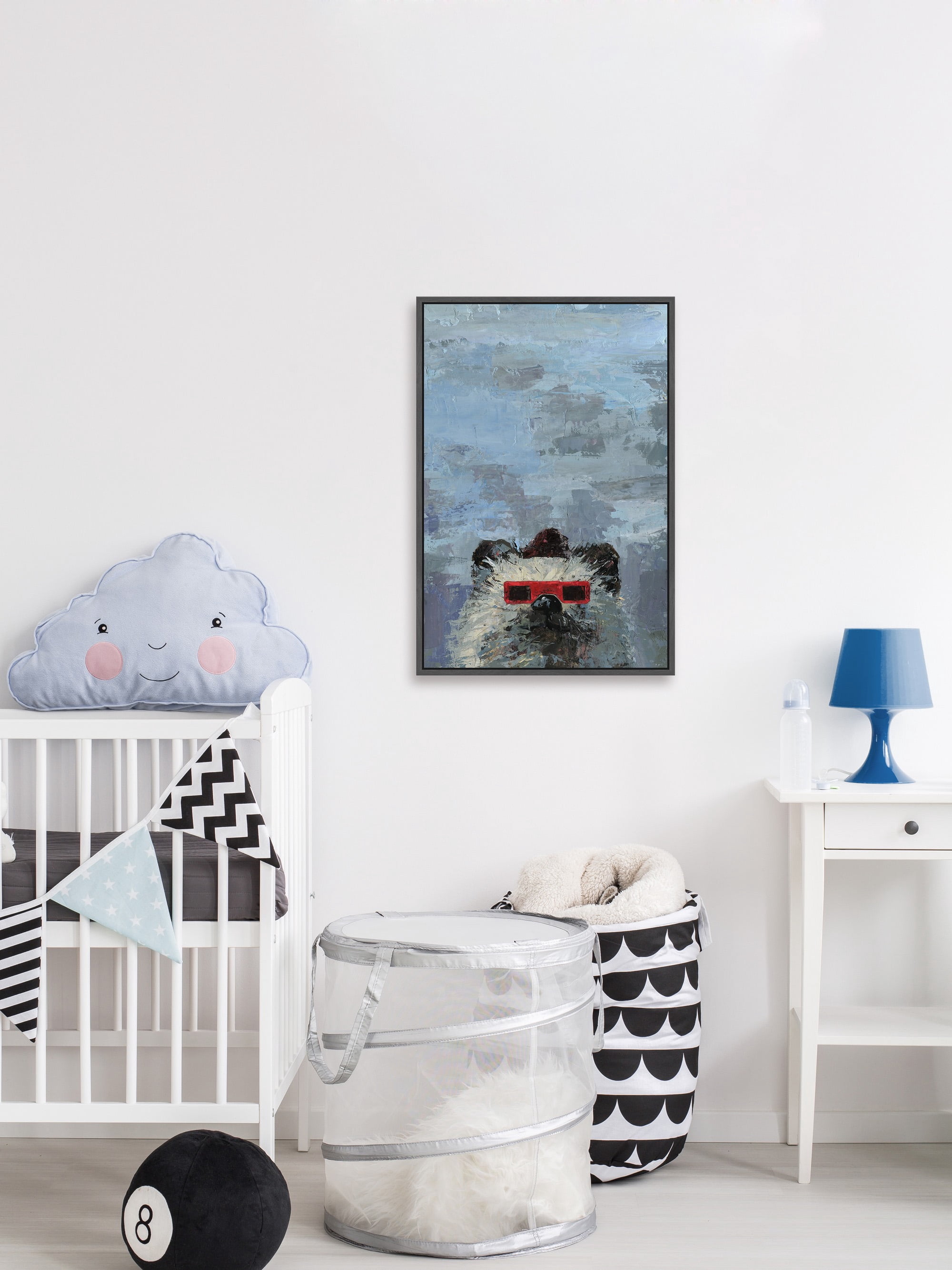 Red 3D Glasses Floater Framed Painting Print on Canvas