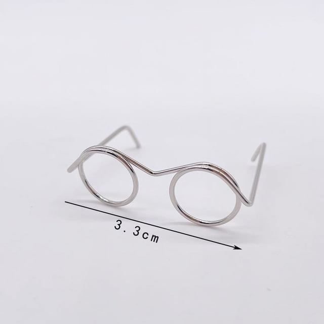 Gafas pequeñas para muñecas, accesorios de columpio a juego, marco de alambre de acero para gafas