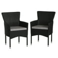 thumbnail image 2 of Emma + Oliver Set of 2 Modern Black Wicker Patio Chairs with Removable Gray Cushions for Indoor and Outdoor Use, 2 of 13
