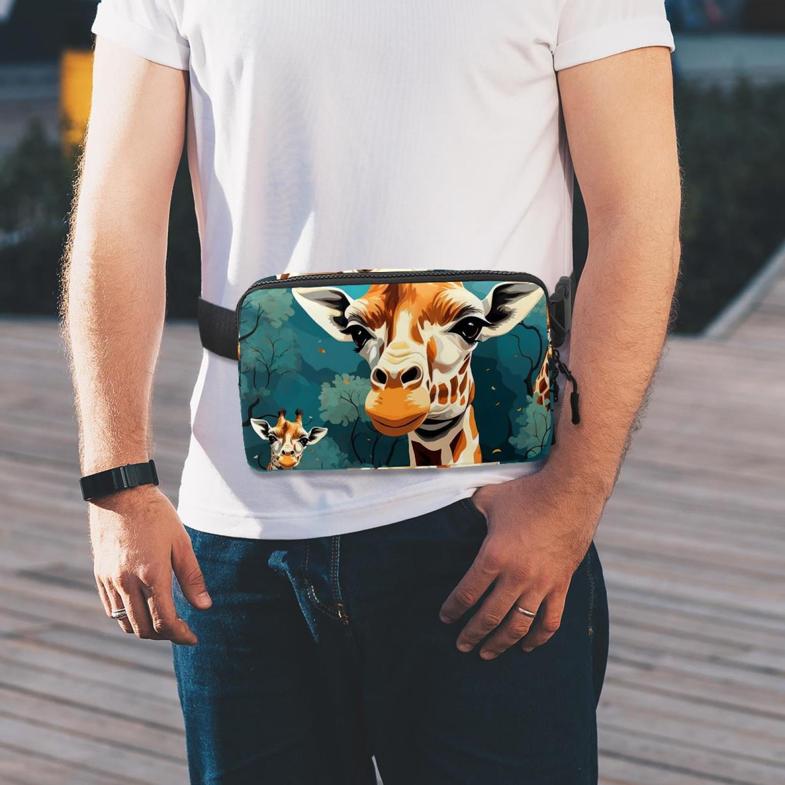 Giraffe Adjustable Lightweight Running Belt Waist Bag with Extension Strap for Unisex