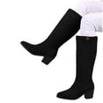 thumbnail image 4 of Kilaqueen Knee High Boots Women Wide Calf Block Low Heel Fall and Winter Fashion Comfortable Boots Suede 2.56" Chunky Heel Pull-On Tall Boot, 4 of 9