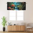 thumbnail image 2 of Fantasy Forest Curtain Valances Mushroom Jungle Waterfall Plant Magic Fairy Tale World Window Valance for Bedroom Bathroom Living Room Dining Room Valances Set, 2 of 6
