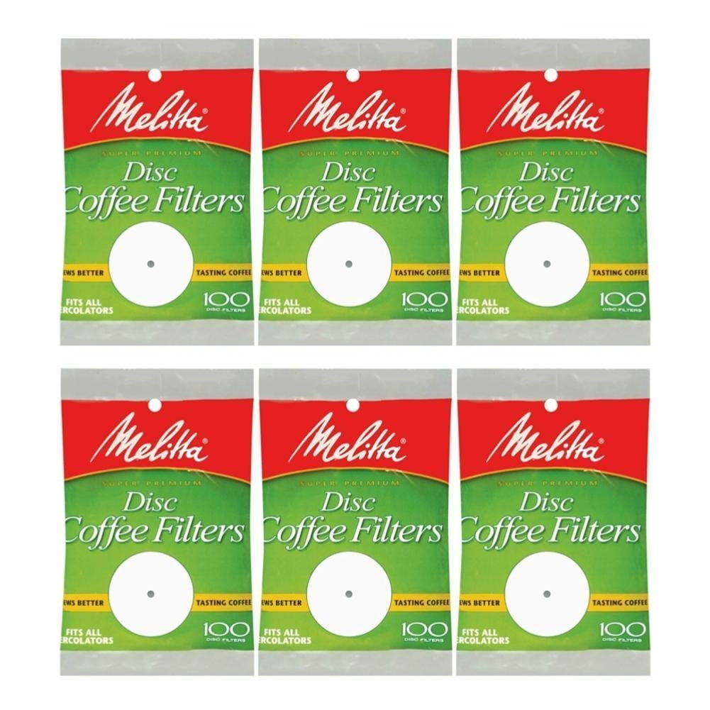 White Disc Coffee Filter, 100 Count Pack of 6