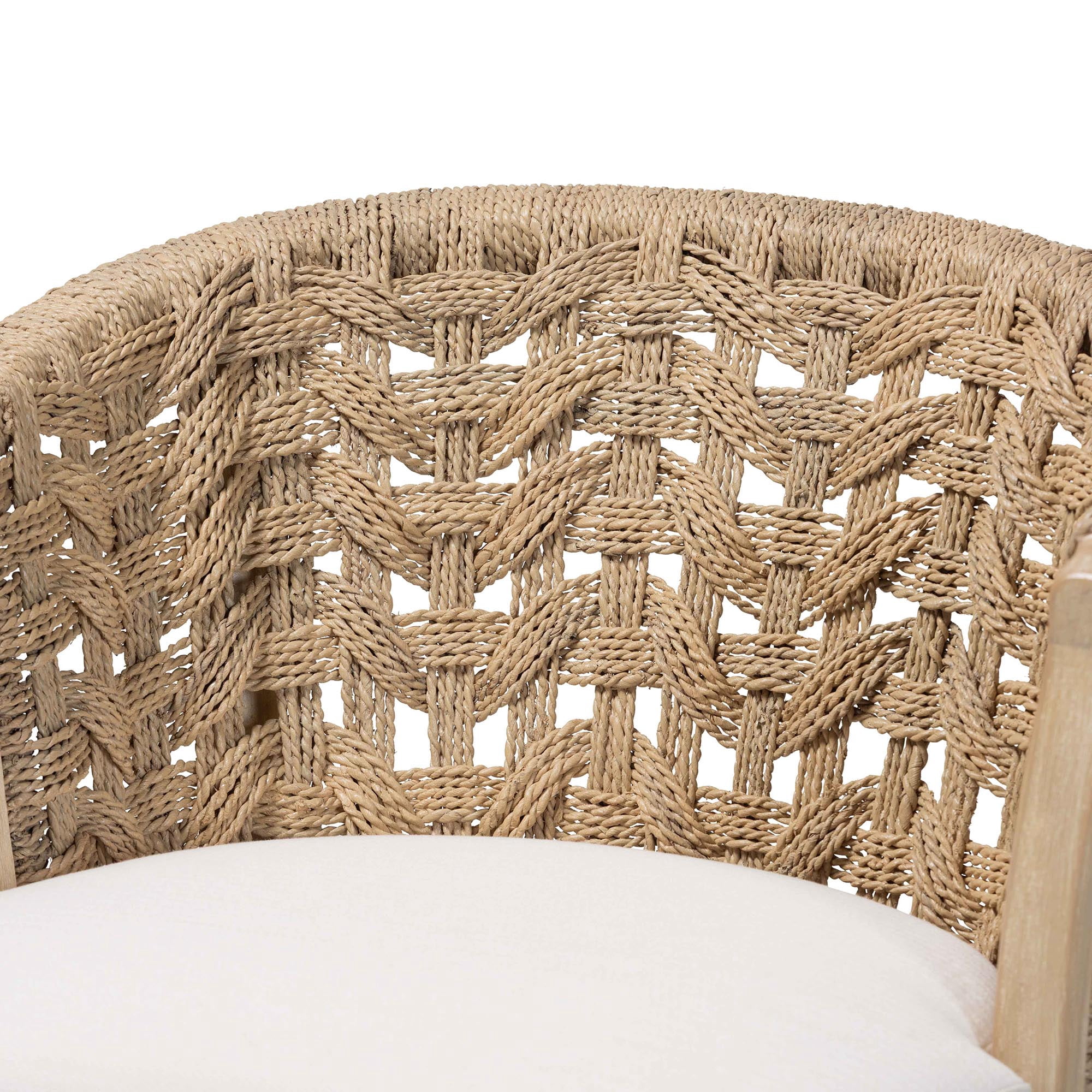 bali & pari Vellon Boho Counter Stool, 26" H Counter Height, White Wash