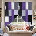 thumbnail image 2 of Grey Black Swag Curtain Valance for Windows, Purple Geometric Abstract Color Block Modern Window Treatments Short Swag Topper for Kitchen Windows Bathroom Bedroom, 36"x36", 2 of 8