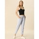 thumbnail image 3 of Pantalones Cintura Elástica Con Raya Lateral Casual Para Mujer Gris M Unique Bargains Pantalones, 3 of 6