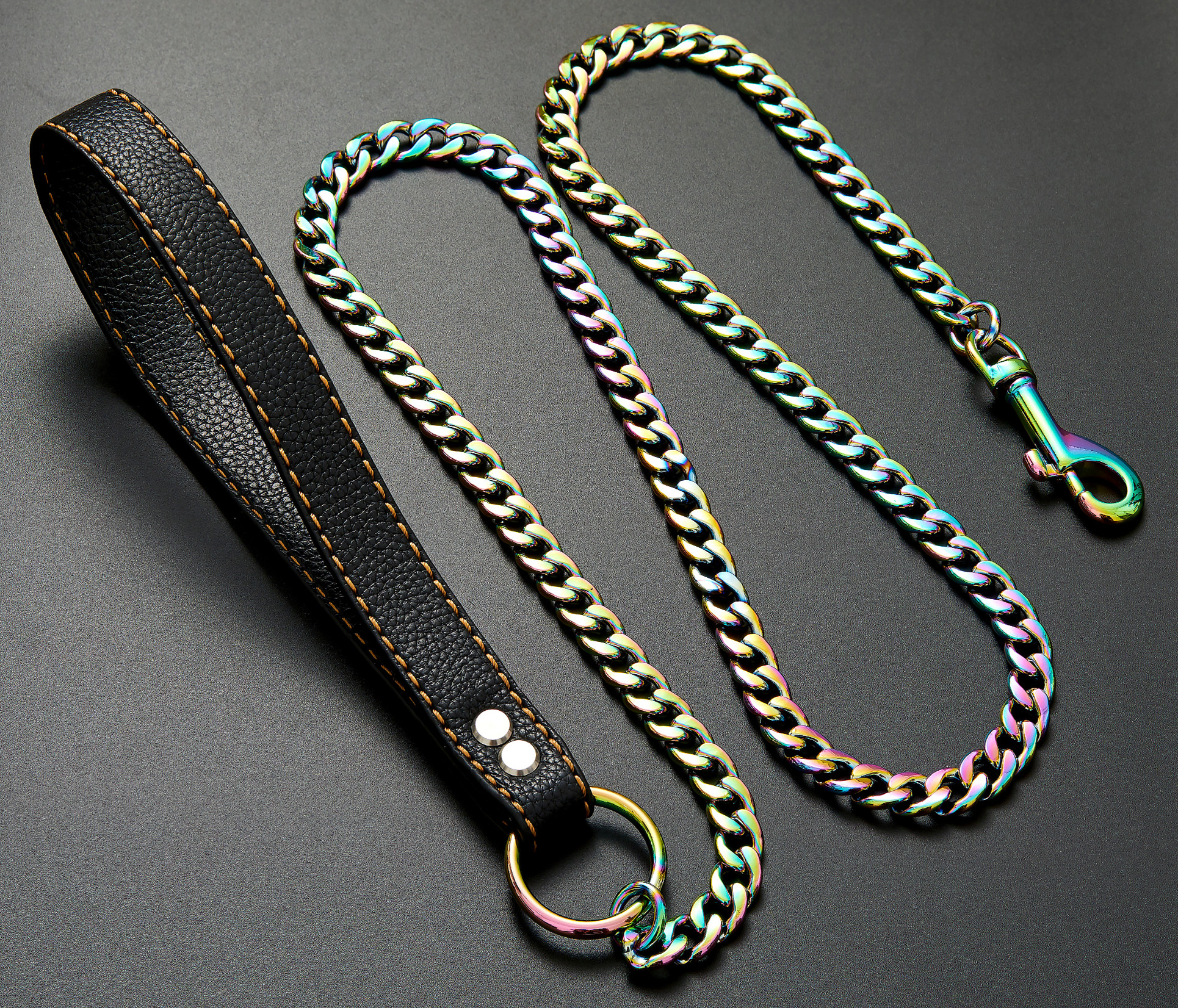 W/W Lifetime 4.3ft Strong Chew-Proof Metal Steel Multicolor Training Walking Pet Dog Chain Leash