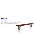 thumbnail image 3 of 18'' x 96'' Rectangular High Pressure Mahogany Laminate Folding Training Table, 3 of 5