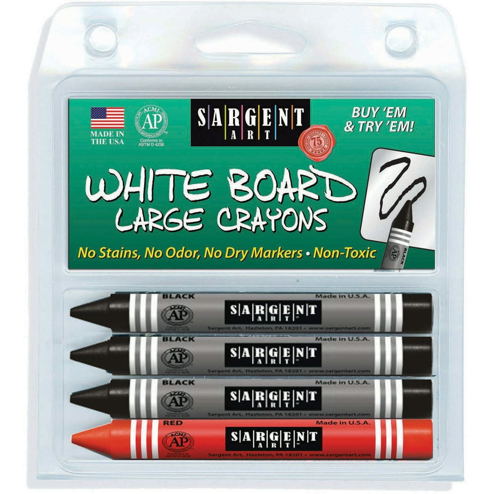 Sargent Art Large WipeOff White Board Crayons4/Pkg