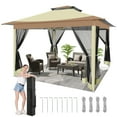 thumbnail image 3 of 12x12ft Pop-up Gazebo Outdoor Canopy Tent with Mosquito Netting Patio Gazebo, 3 of 10