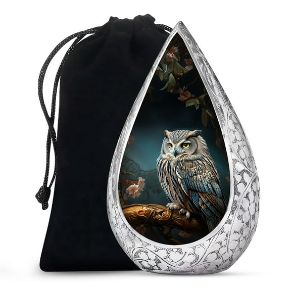 JAGSHASHI Owl - Memorial Urns For Human Ashes - Funeral Urns - Urns For Cremation Ashes - Decorative Urns - Human Urns - Adult Large Urn For Male & Female - 10 Inch - Large