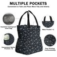 thumbnail image 3 of Black White Dinosaurs Fossils Pattern Drawstring Lunch Bag Women - Drawstring Lunch Bag Insulated for Work Office - Stain-Resistant Large Lunchbags for Women with Multi-Pockets, 3 of 6