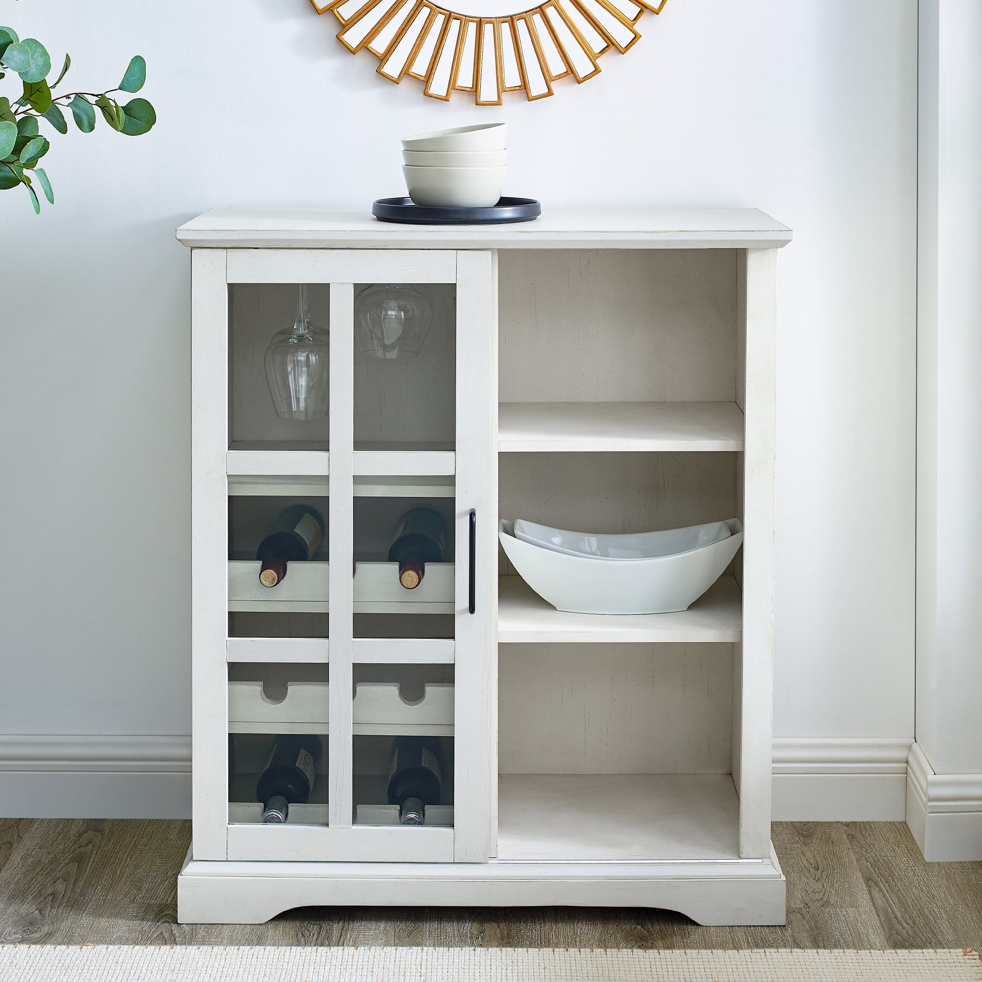 Lewes Sliding Glass Door White Bar Cabinet by Birch Harbor