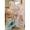 thumbnail image 6 of Easy Playhouse Fairy Tale Castle - Kids Art and Craft for Indoor and Outdoor Fun, Color, Draw, Doodle – Decorate and Personalize a Cardboard Fort, 32" X 32" X 43. 5" - Age 3+, White, 6 of 9