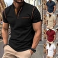 thumbnail image 2 of Kcolen Men's Solid Color Polo Shirt Short Sleeve Collared Casual Business Basic Tee Lightweight Button T-Shirts Summer Tops, 2 of 6