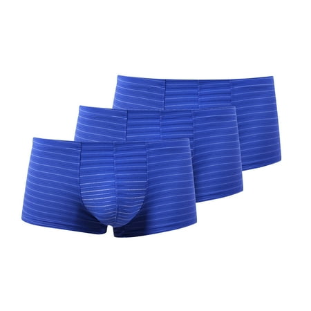 

DORKASM Boxers Briefs for Men White Comfortable Striped Breathable Mens Underwear Underwear Blue L 3 Pack