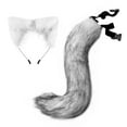 thumbnail image 2 of Diadema con orejas y cola de gato Salvador gris para disfraces de Halloween, 2 of 9