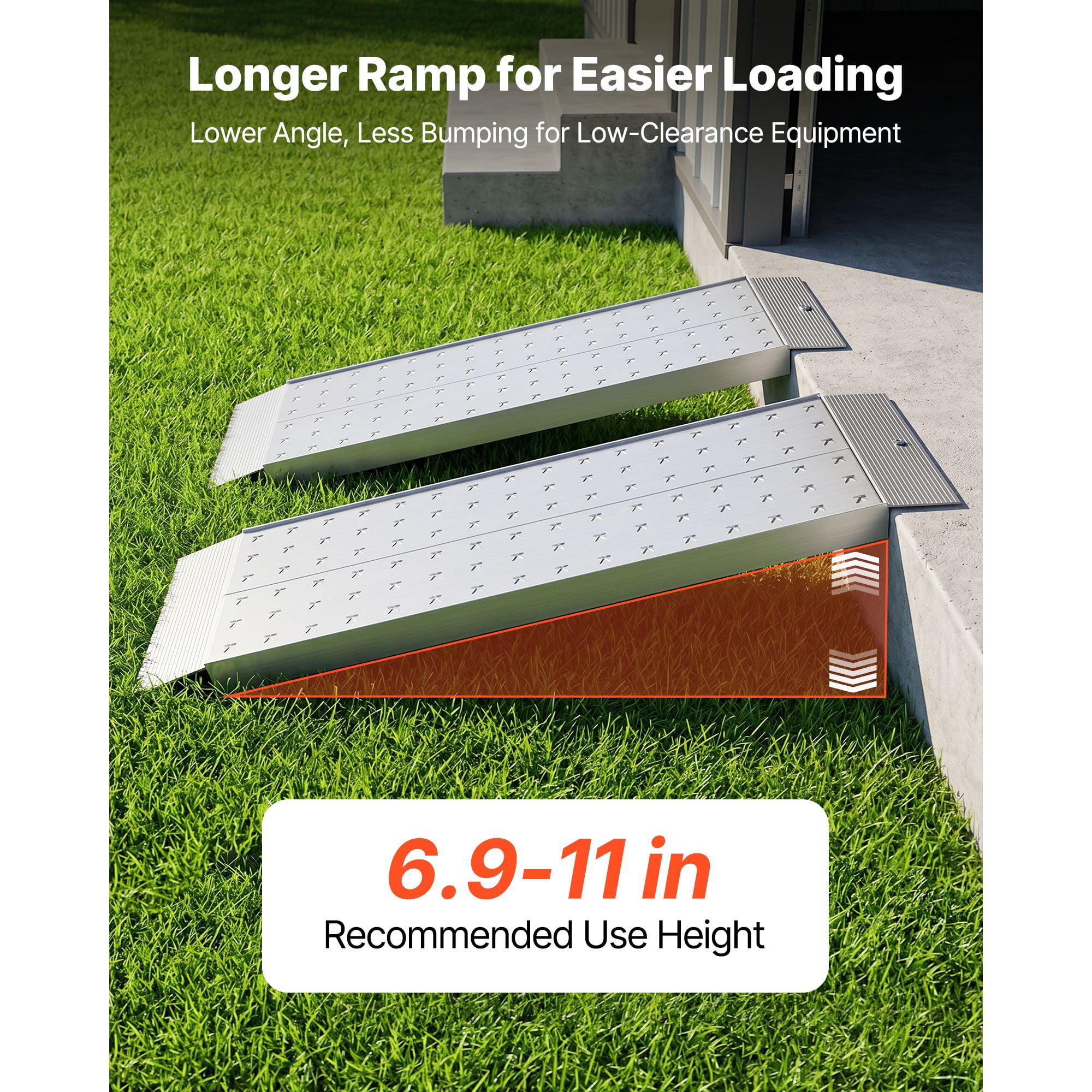 Aluminum Trailer Ramps, 2PCS 39 x 12 in, Heavy-Duty ATV Ramp Set with Anti-Slip Plates, 3000LBS Combined Capacity Loading Ramps for Motorcycles, Lawn Mowers, Farm Tractors, Carts
