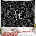 thumbnail image 5 of Quote You are Tapiz de pared, arte de pared inspirador, dicho positivo, tapiz blanco para colgar en la pared, para dormitorio de niña adolescente, 51,2 x 59,1 pulgadas, negro, 5 of 5