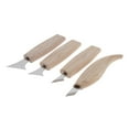 thumbnail image 4 of Abbracc 4Pcs Wood Carving Cutting Set Geometric Chip Knives Tools Roll for Beginners, 4 of 5