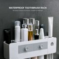 thumbnail image 4 of Toothbrush Rack with Automatic Toothpaste Dispenser Squeezer Wall Mounted Toothbrush Holder Magnetic Cups Organizer Toothbrush Slots Cosmetic Organizer Drawer for Washroom Bathroom, 4 of 8