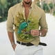 thumbnail image 5 of Camisas casuales holgadas con estampado de pájaros de manga larga para hombres y mujeres, blusas de calle de gran tamaño para uso diario, camisetas vintage de manga larga con solapa, 5 of 5