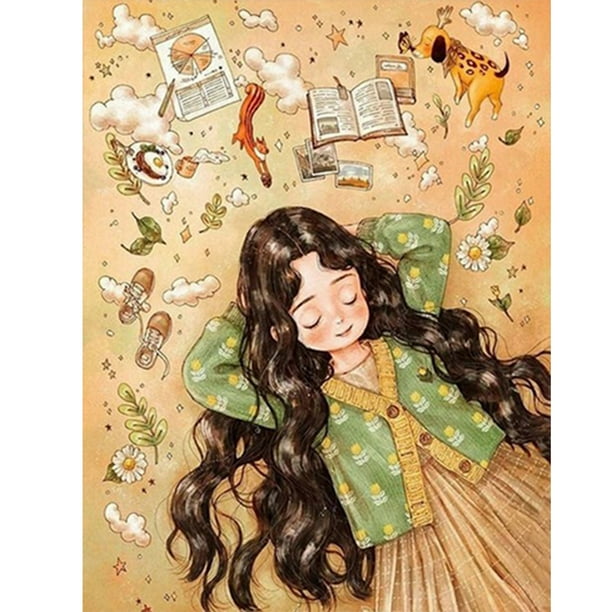 Pintura de diamante 5D DIY Full Square Drill Girl Kit Decoración del hogar Arte Artesanía Hugtrwg Para estrenar