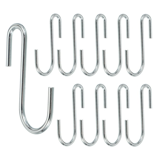 Ganchos en S Uxcell de 2.5", Paquete de 10 Ganchos de Alambre en Forma de S para Cocina, Dormitorio, Oficina