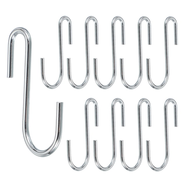 Ganchos en S Uxcell de 2.5", Paquete de 10 Ganchos de Alambre en Forma de S para Cocina, Dormitorio, Oficina