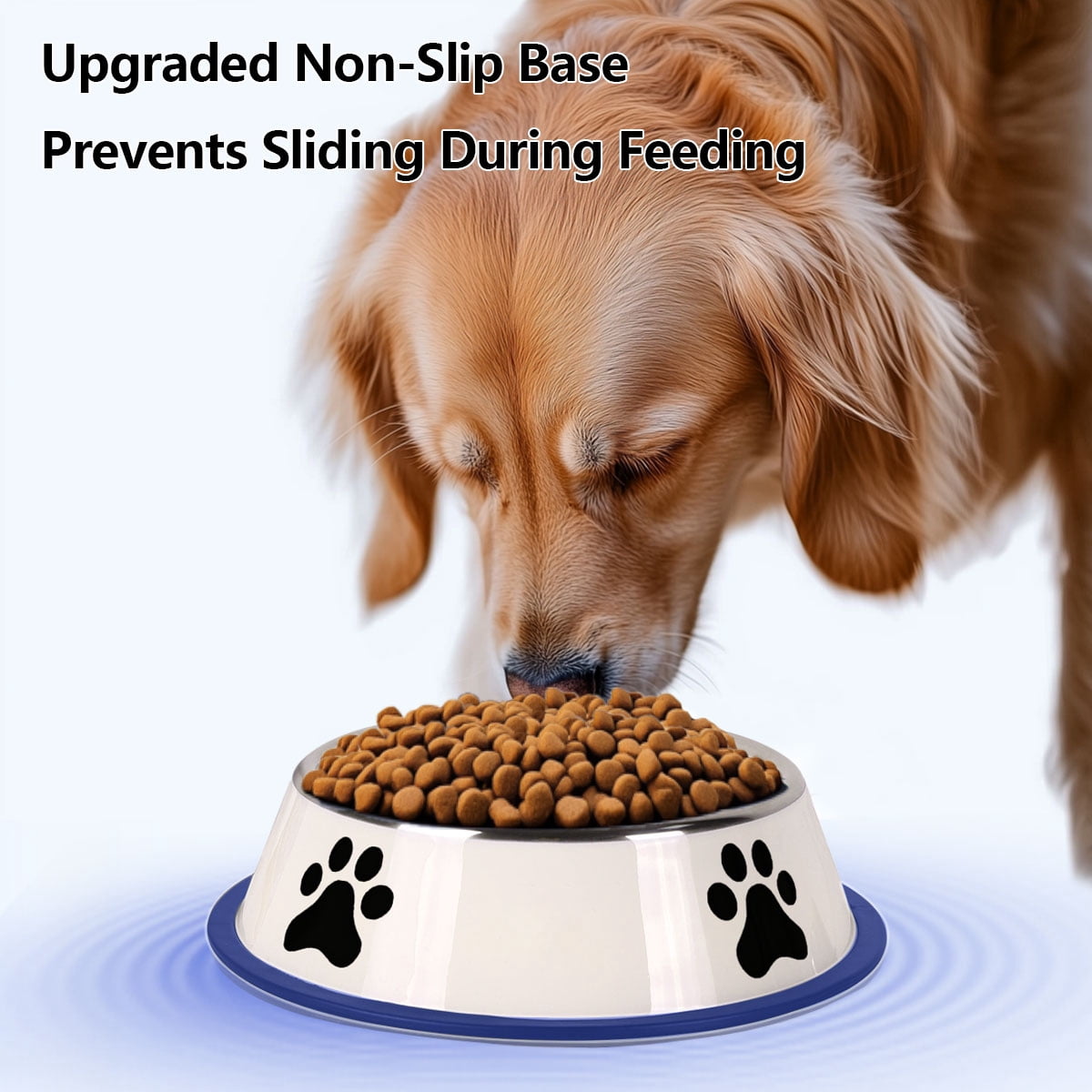 Stainless Steel Dog Bowls Set, Food and Water Non Slip Anti Skid Stackable Pet Puppy Dishes for Small, Medium and Large Dogs (2 Pack)