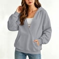 thumbnail image 4 of QQZ 2026 Fall Winter Wrap V Neck Pullover Hoodies For Women, Loose Sweatshirt For Women, Comfy Hoodies For Women With Kangaroo Pocket, 4 of 7