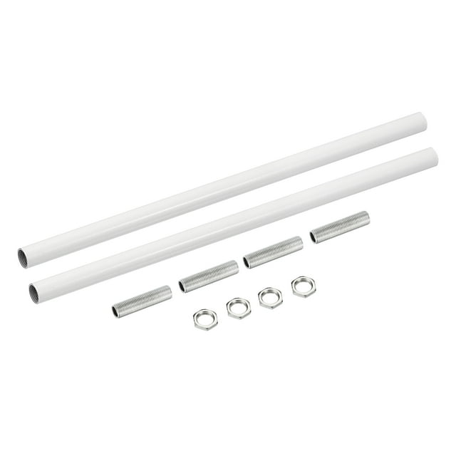 Unique Bargains M10 Filetage 9.8' Écrou de Couplage avec Tuyau Hexagonal Fileté Kit de Tige d'Extension Blanc 2 Set
