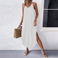 thumbnail image 4 of Kvture Women's Summer Casual Cami Long Dress Sleeveless Casual Maxi Dresses Soft Lightweight Solid Boho Maxi Sundress White, 4 of 4
