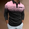 thumbnail image 1 of Blusa y camisa de manga larga con cuello vuelto para hombre, informal, estampada, con botones, de poliéster, 1 of 6