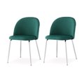 thumbnail image 3 of Meelano 60-C-NVY M60 Modern Velvet Chair - Chrome & Navy, Set of 2, 3 of 7