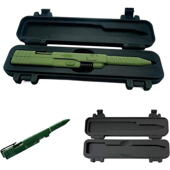 Tactical Slide Action Ballpoint Pen, 3D Printed Slide Action Pens EDC, Creative Novelty Writing Tool, Refillable Smooth Ink Pen, Fun Gifts for Tactical Gear Fans, Stationery Lovers (Green)