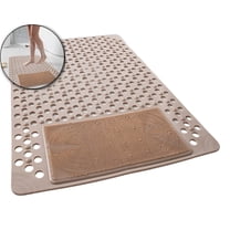 VQPeo Shower and Bathtub Mat, Rubber Non-Slip Shower Mat for Elderly , Bathtub Mat Non Slip with Drain Holes &Suction Cups, Bath Mat for Bathroom and Tub, Machine Washable