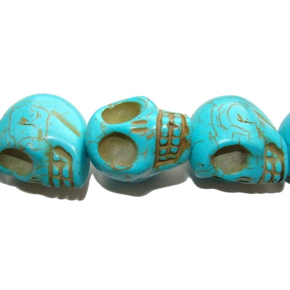 23x30mm Priced For One Piece Turquoise Blue Howlite Skull Pendant ForJewelry Making