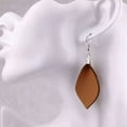 thumbnail image 2 of RSAMD Handmade Teardrop Faux Leather Pinched Leaf Earrings Statement Holiday Jewelry-Brown, 2 of 2