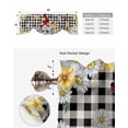 thumbnail image 6 of Tie Up Valance Curtain for Kitchen, Lovely Dwarf Blossom Sunflowers Rod Pocket Short Curtains Adjustable Tie-Up Shade Valances, Ladybug Black White Plaid Window Treatment for Bathroom Living Room Bedroom, 6 of 7