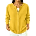 thumbnail image 2 of Womens Waffle Knit Zip Up Jacket Long Sleeve Loose Fit Front Pockets Casual Knit Cardigan Jacket Lightweight Outerwear Spring Fall, 2 of 4