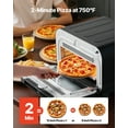 thumbnail image 3 of VEVOR Pizza Oven, 8 Presets Electric Pizza Ovens Air Fry Combo, 12-Inch Indoor Pizza Maker Smart Knob Control , 750°F Max Temp, IPX4 Waterproof Countertop Pizza Cooker w/Pizza Stone,Fry Basket, 3 of 9