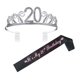 thumbnail image 4 of GOOHOCHY 1 juego de peineta para el cabello con corona de diamantes de imitación número 20 y faja con estampado de letras, decoración para la cabeza, tiara, accesorio para la cabeza, decoración de, 4 of 7