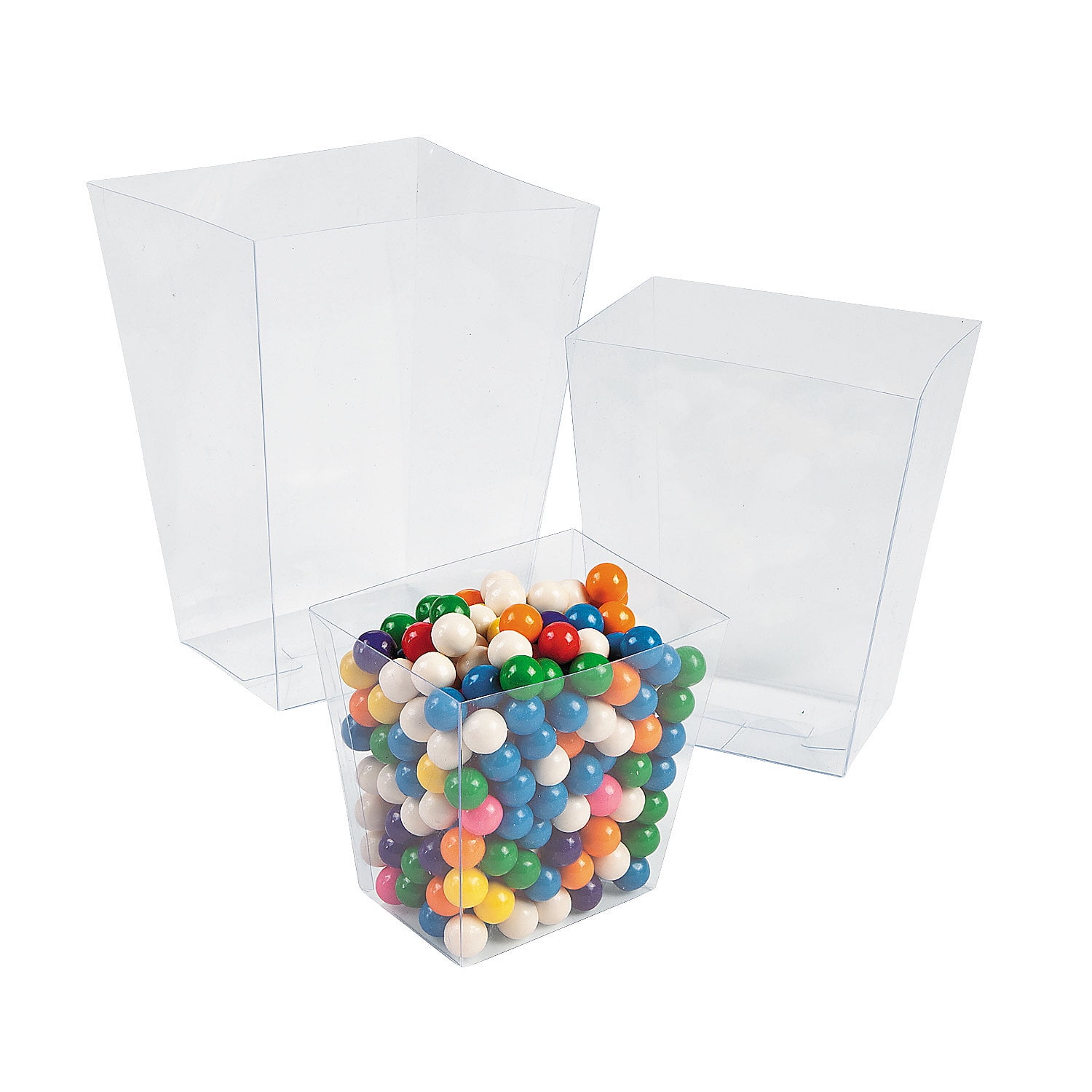 Fun Express Clear Plastic Candy Buckets (6pc) for Wedding Party