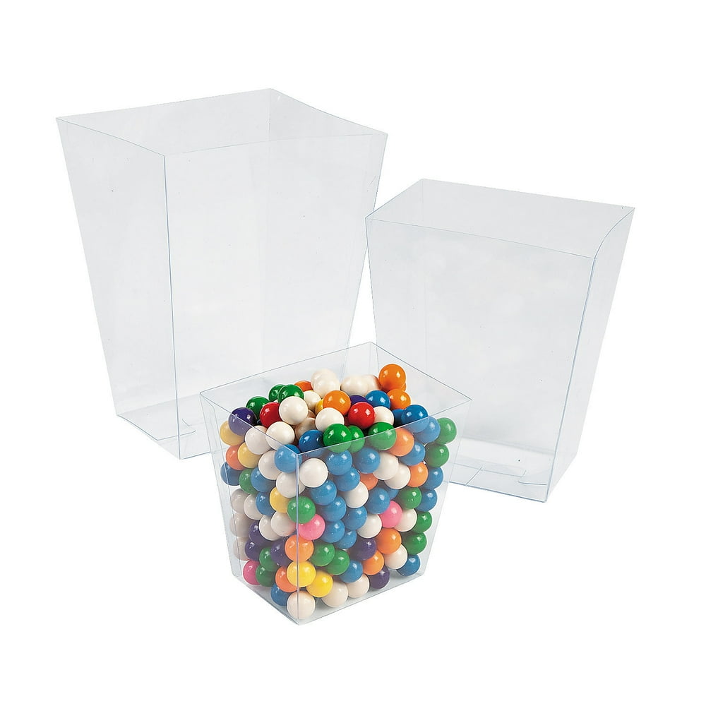 Fun Express Clear Plastic Candy Buckets (6pc) for Wedding Party