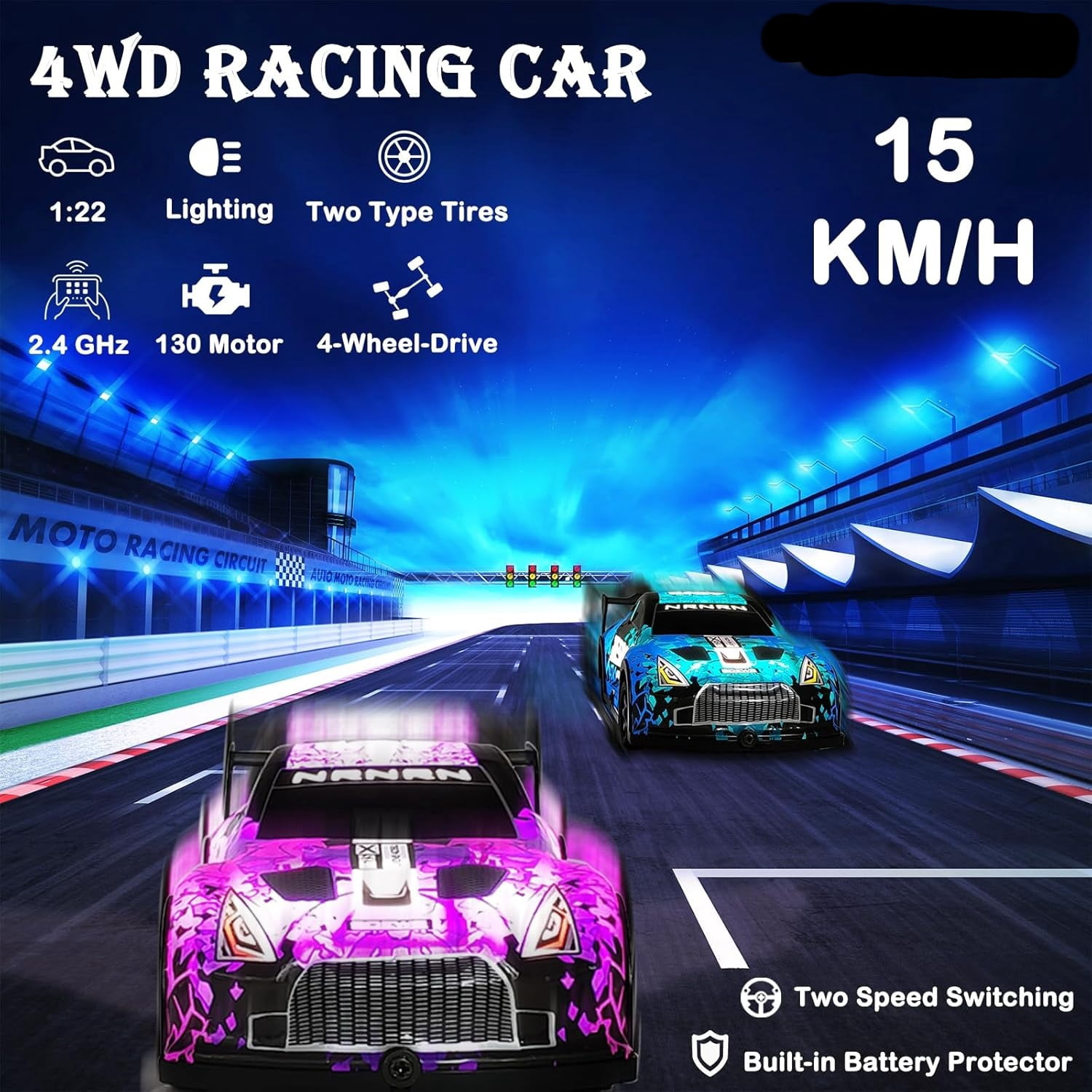 1/22 RC Car,Wltoys 222061 High Speed Drift Car 9.32MPH High Speed,2.4GHz Control,RC Sport Racing Car Remote Control Car for Adults and Boys Gifts (RTR)