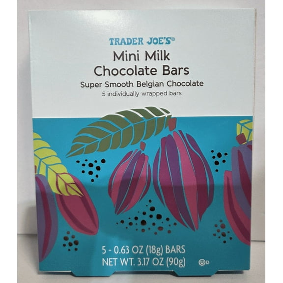 Trader Joe's Mini Milk Super Smooth Belgian Chocolate Bars 3.17oz 90g (Single Box)