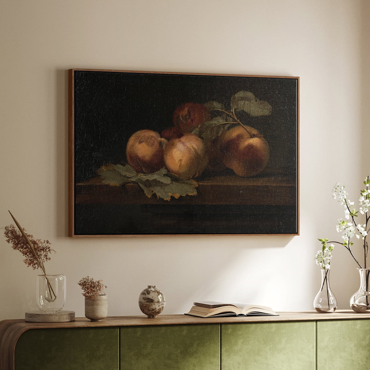 Vintage Botanical Print-LXXIX By Wexford Home Framed in Walnut Wood Gallery Wrapped Canvas 25 in. x 37 in.