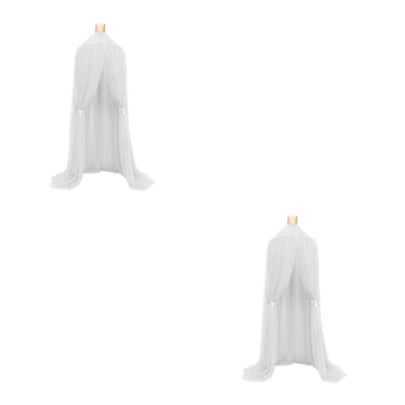 Billuyoard Toldo plegable de poliéster para cama en estilo romántico, fácil de instalar, protección eficaz, transpirable Capa blanca 7 trescientos 2Conjunto